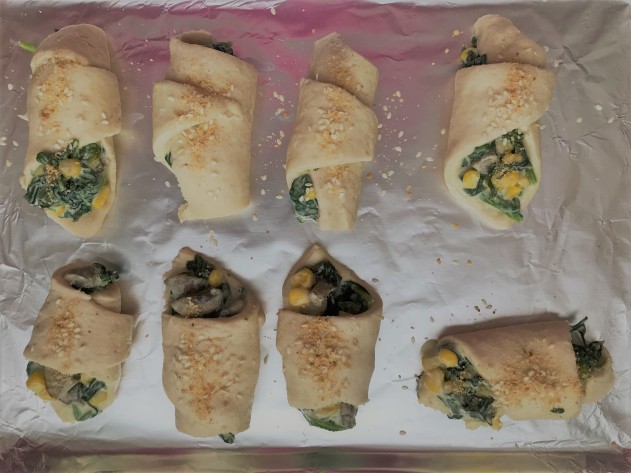 vegan cresecent rolls-spinach and mushroom recipe